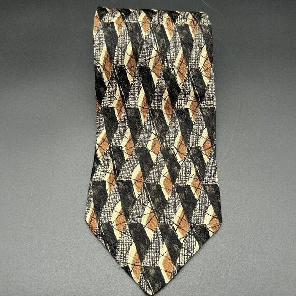 Omaggio 2 by Robert Talbott Mens Neck Tie Neutral Abstract 57" 4" Silk Italy - Picture 1 of 4